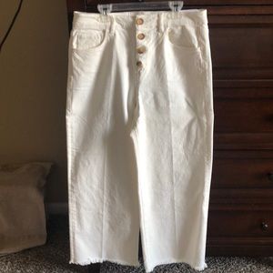 Loft wide leg, high waist crop